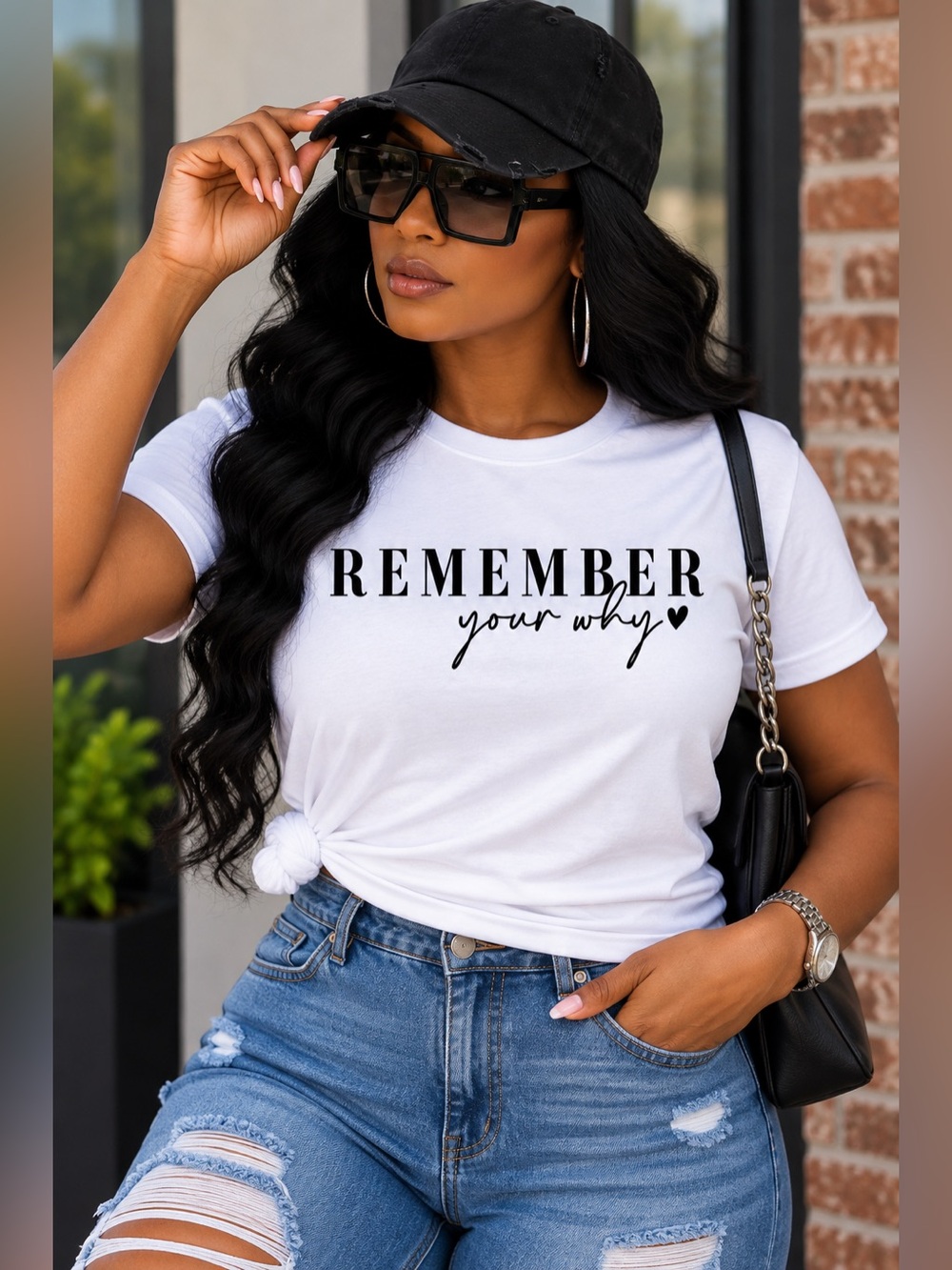 Black Distressed Baseball Cap